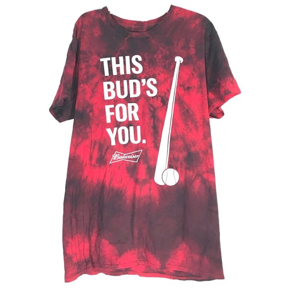 Anticulture Other - BUDWEISER X  Custom Red Large Tie Dye Tee Shirt